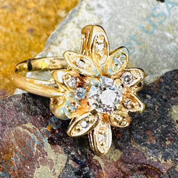 Yellow 14k Gold & 1/2 Carat Diamond Ring Size 5 - Picture 1 of 8